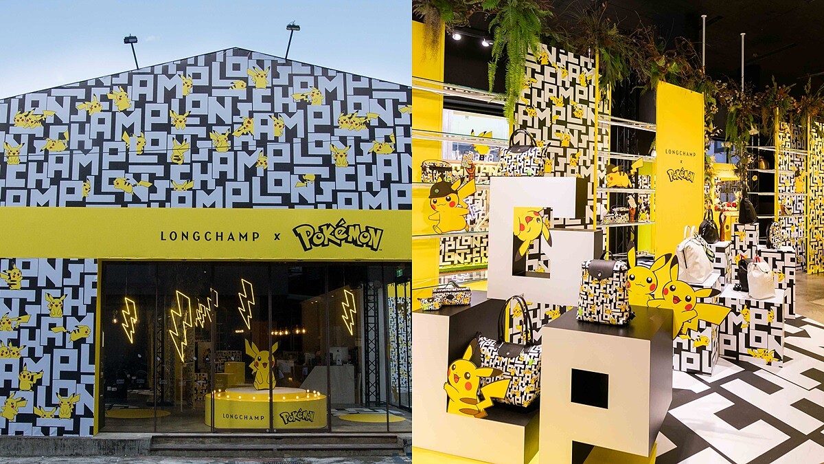 化身寶可夢訓練師！Longchamp X Pokémon快閃店這處登場，皮卡丘躍上經典尼龍包太欠買