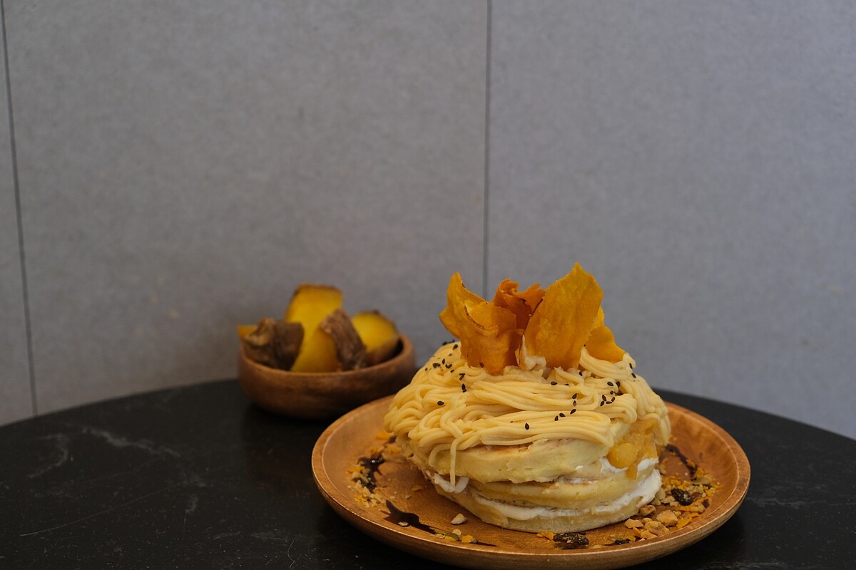 猿田彥珈琲｜台中園道店限定｜壽太郎特製鬆餅金時蒙布朗｜推薦價350元