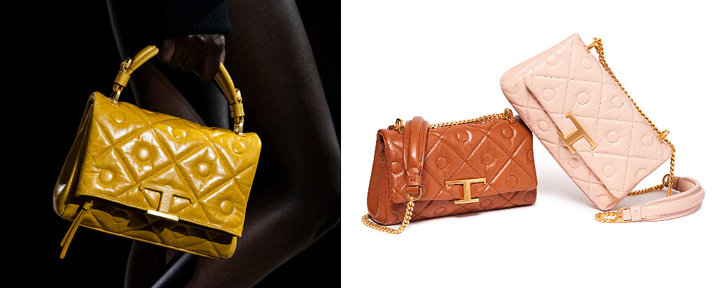 Signature系列:亮黃色皮革手提包,NT78,400、斜背包,各NT63,700