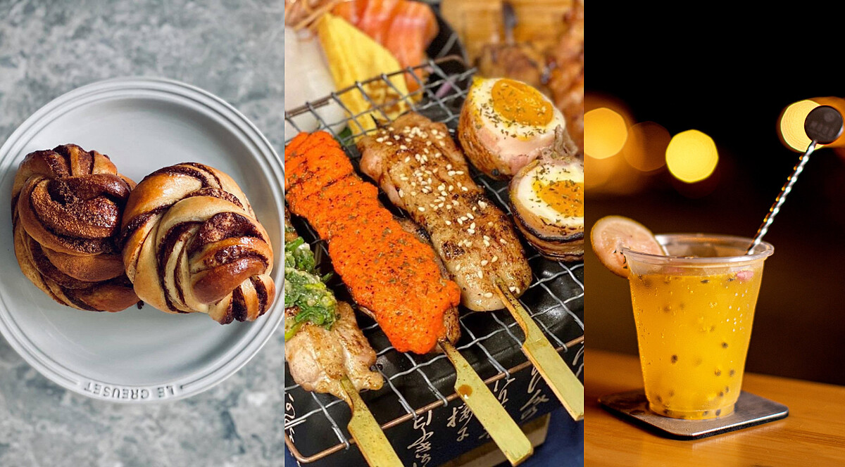 (左圖) Twist n Roll 法式肉桂捲實驗室、(中圖)崧匠 焼き鳥屋台、(右圖) 沐 雞尾酒