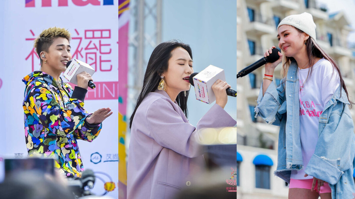 左起婁峻碩、孫盛希、孫尤安溫暖開場