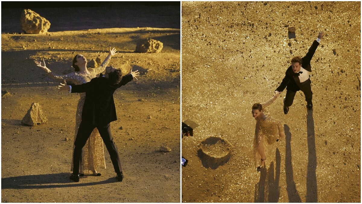 影片在巴黎的路易-菲利普橋 (Pont Louis-Philippe)拍攝,導演表示這部影片需要後製的地方很多,他們將背景放大百倍,打造出 500 平方公里的金黃月亮,真的很瘋狂!