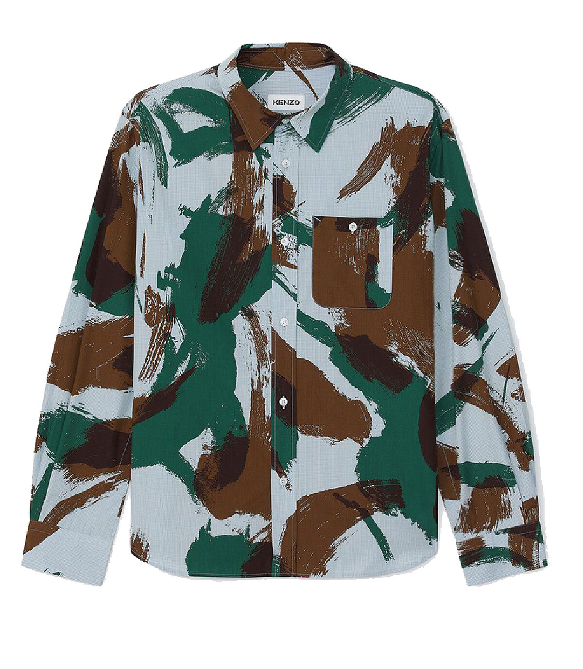 KENZO舞動迷彩平織瓶中綠襯衫，推薦價NT14,800