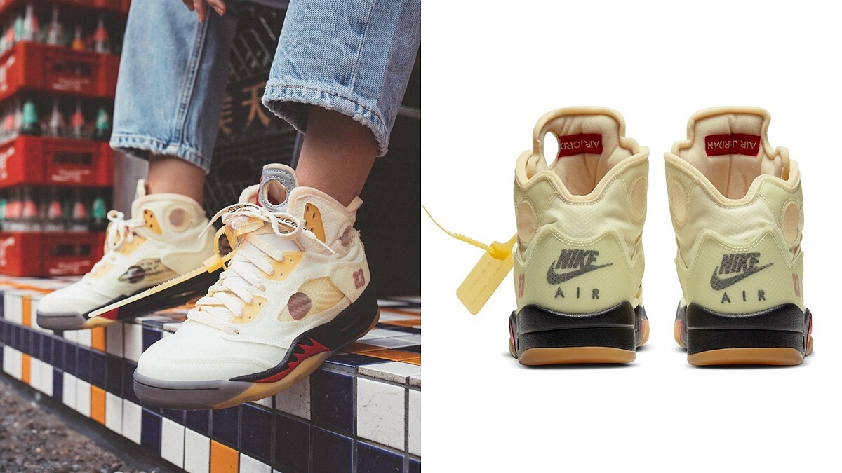 Nike X Off-White再推溫柔奶油黃Air Jordan 5聯名球鞋,童鞋、嬰兒鞋一併上架