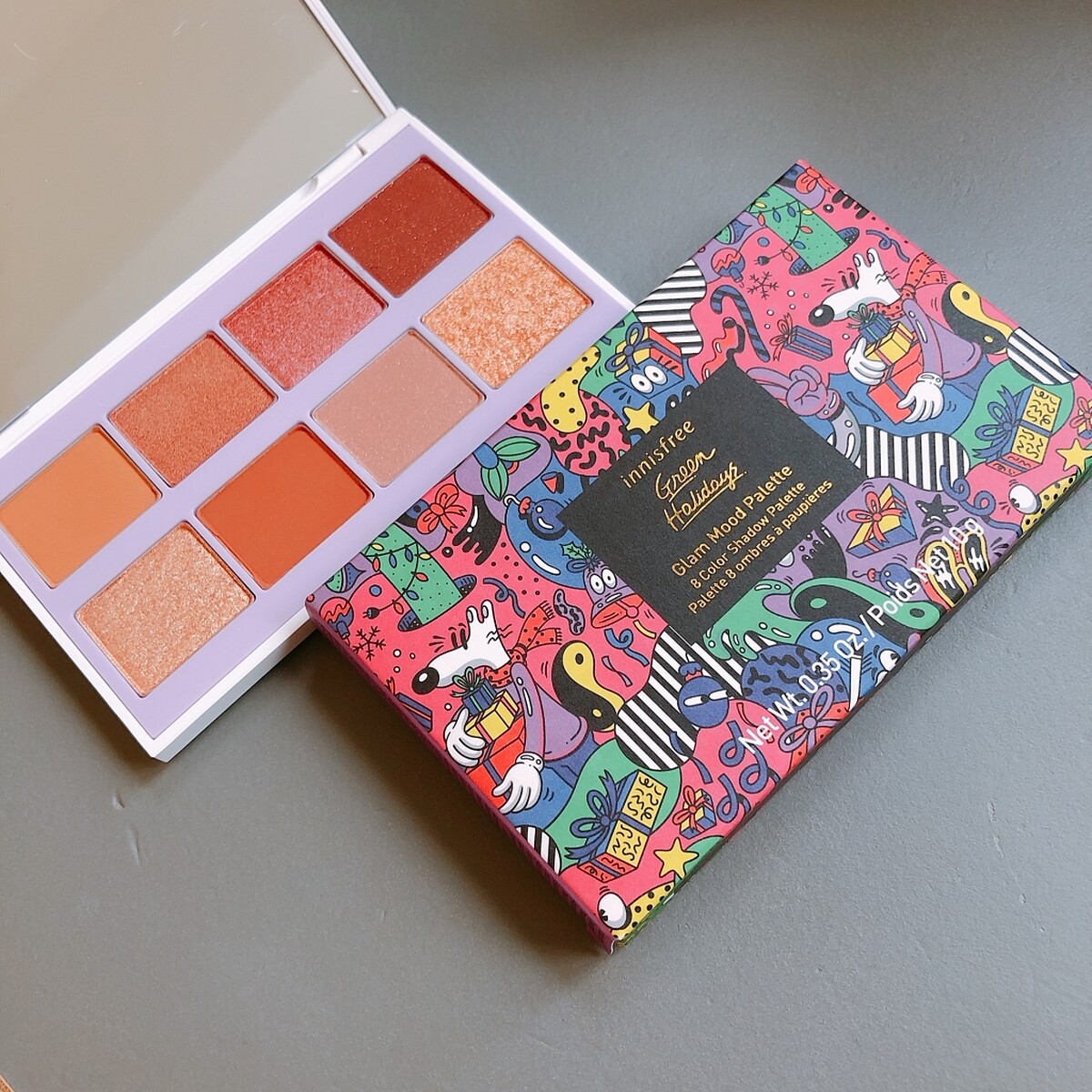 innisfree 2020綠色聖誕瘋玩假期焦糖眼彩盤。
