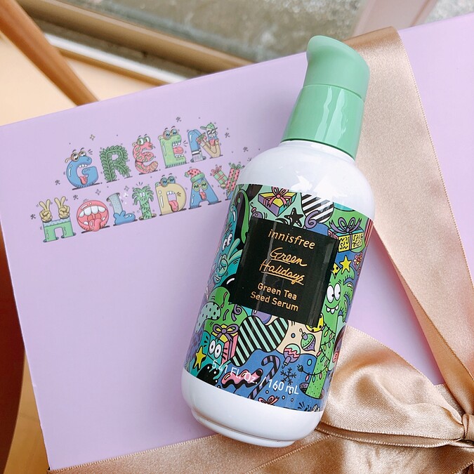 innisfree 2020綠色聖誕綠茶籽保濕精華。