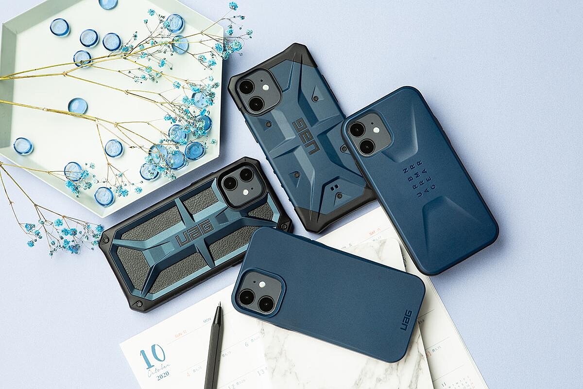 UAG海軍藍系列手機殼,左到右:頂級系列、實色系列、環保系列、簡約系列