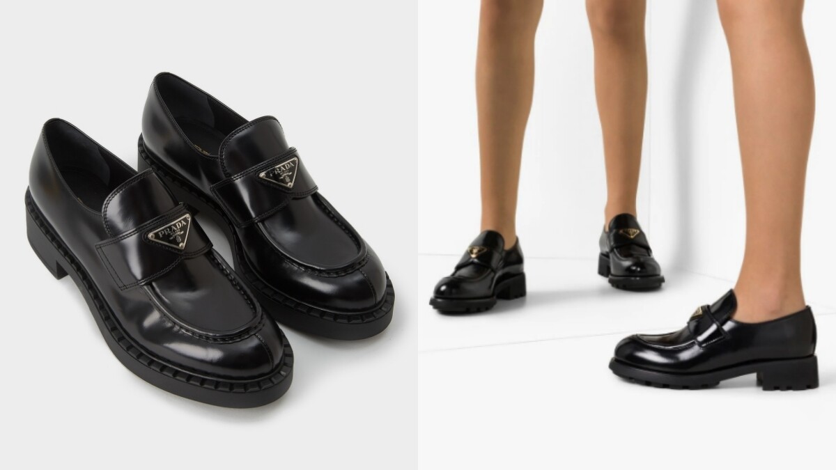Prada logo loafers
