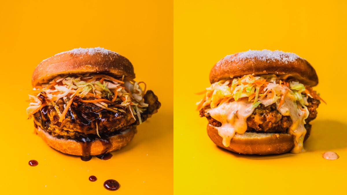 誠品生活武昌店｜Asahi SUPER DRY X 週末炸雞俱樂部｜照燒炸雞甜甜圈｜推薦價250元(左)、性感炸雞甜甜圈｜推薦價250元。