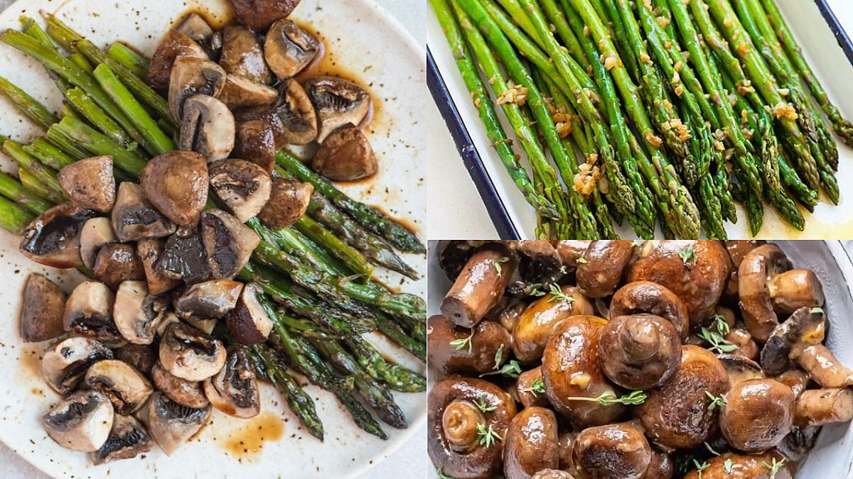 低脂減肥料理—黑胡椒蘑菇蒜炒蘆筍 鮮脆嫩爽,做法簡單零失敗!
