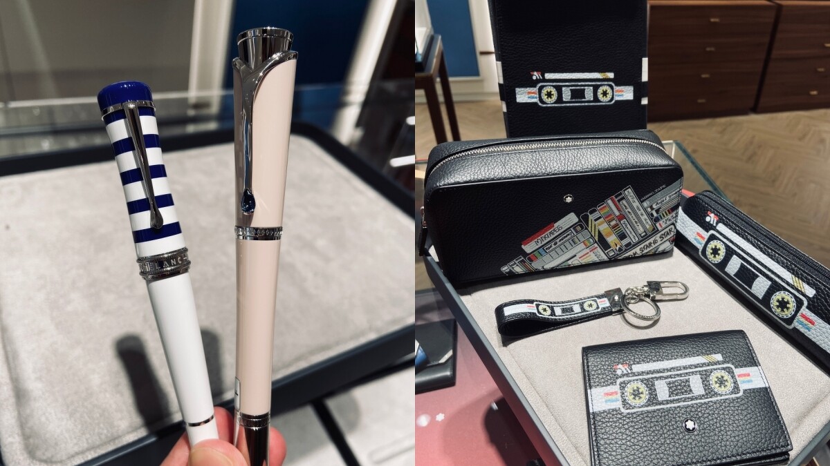 左邊鋼筆分別為（線條款）16125元、（粉色款）24375元