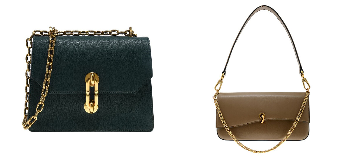 金屬扣環鍊條包，NT2,390、金屬鍊條長形手提包，NT2,390