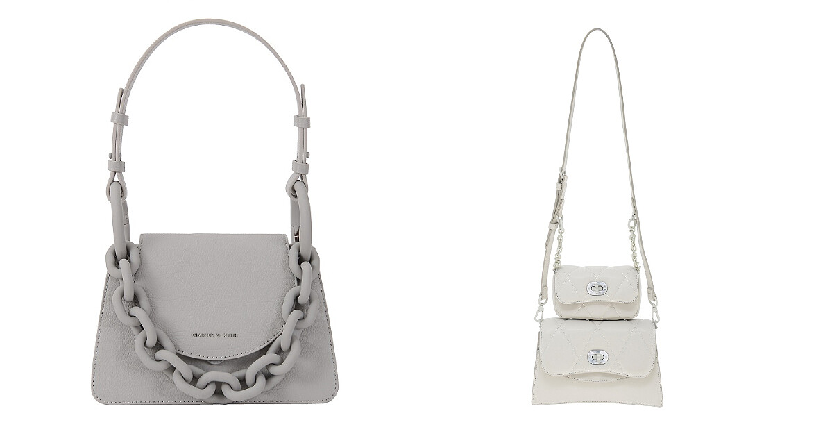 大象灰粗練包，NT2,790、壓紋鍊條子母包，NT2,890