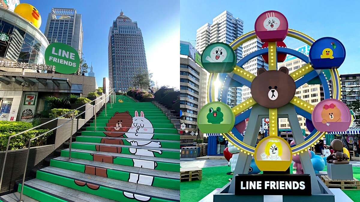 LINE FRIENDS在統一時代百貨開聖誕趴！5米高熊大摩天輪、十大打卡點超萌登場，成冬季最療癒天堂