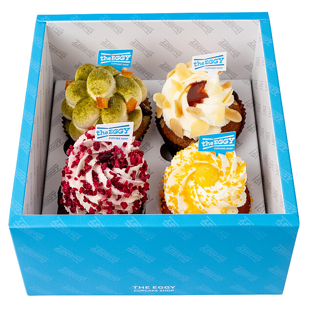 誠品生活耶誕市集|一顆蛋.糕|指定杯子蛋糕組合(四入)|特價250元│原價320元(每日限量10組)。