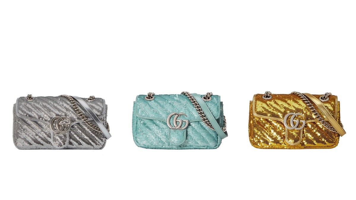 Gucci Marmont肩背包,NT94,300、NT82,000、NT82,000(由左至右)