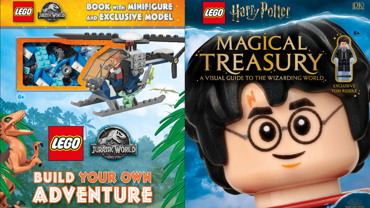 誠品書店|《侏儸紀公園》與《哈利波特》樂高書,隨書附上小積木跟角色人偶|特價599元|原價1,045-1,100元。