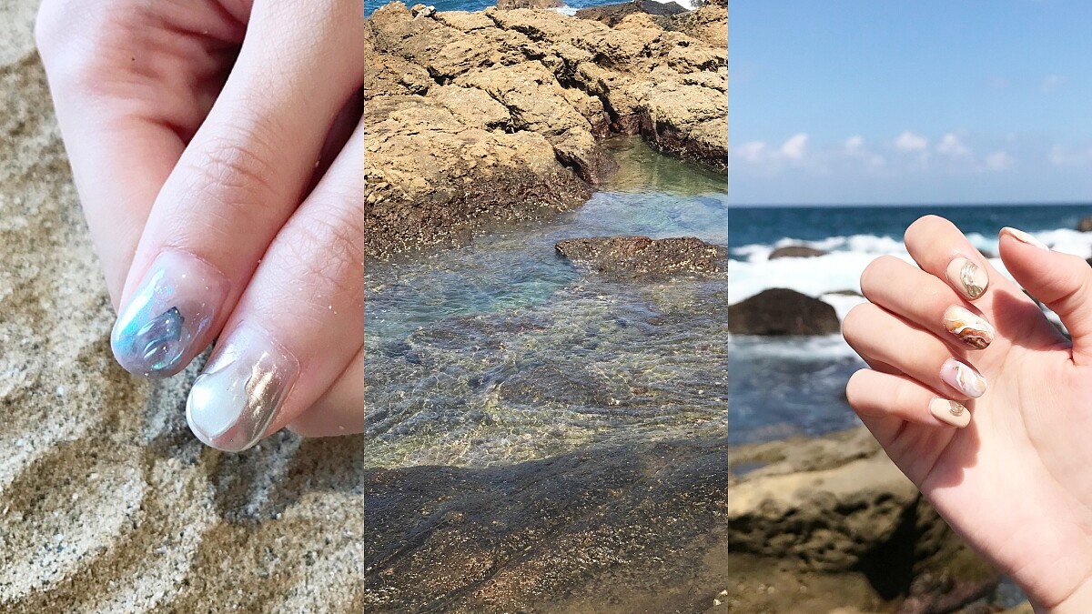 海洋風元素美甲！鏡面、立體貝殼、流沙暈染…彷彿置身海邊的度假感指彩範本推薦