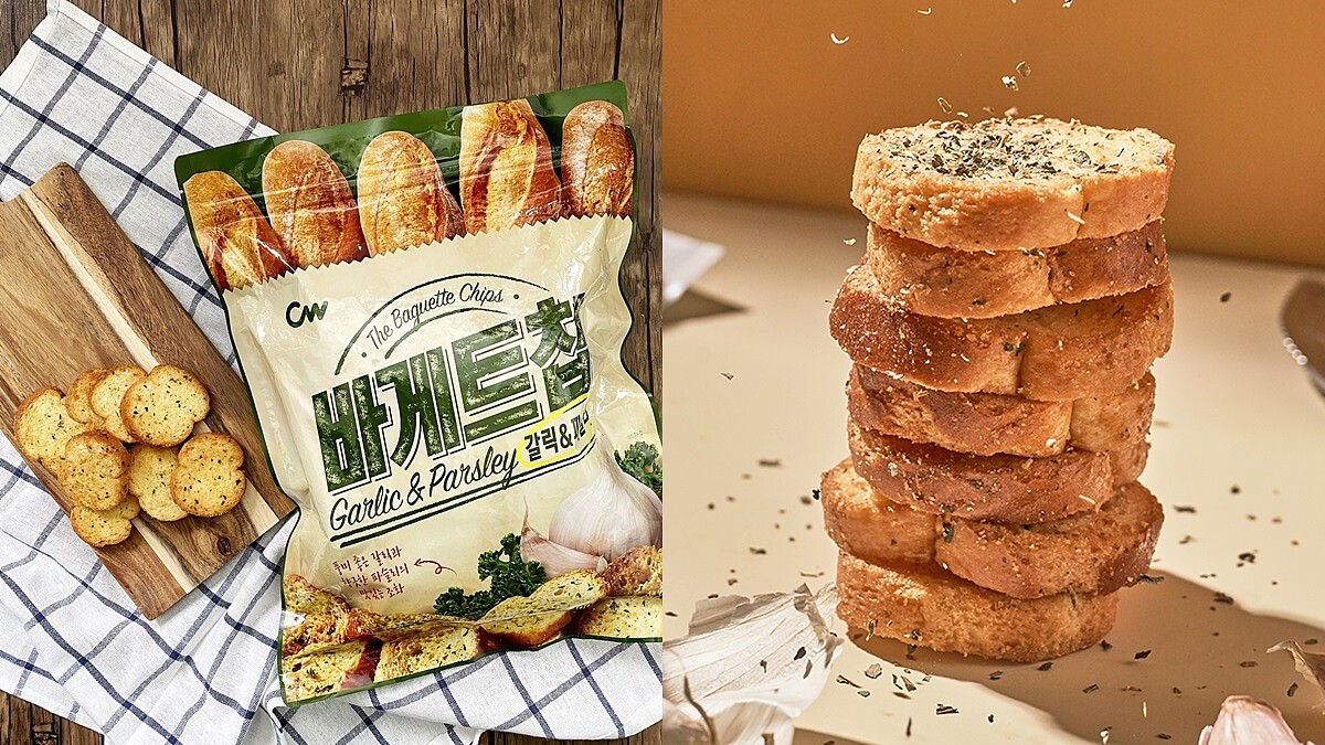 韓國正宗CW大蒜麵包餅乾12/4全聯開賣！20%濃郁大蒜奶油醬、小巧切片形狀，最涮嘴追劇零食就是它