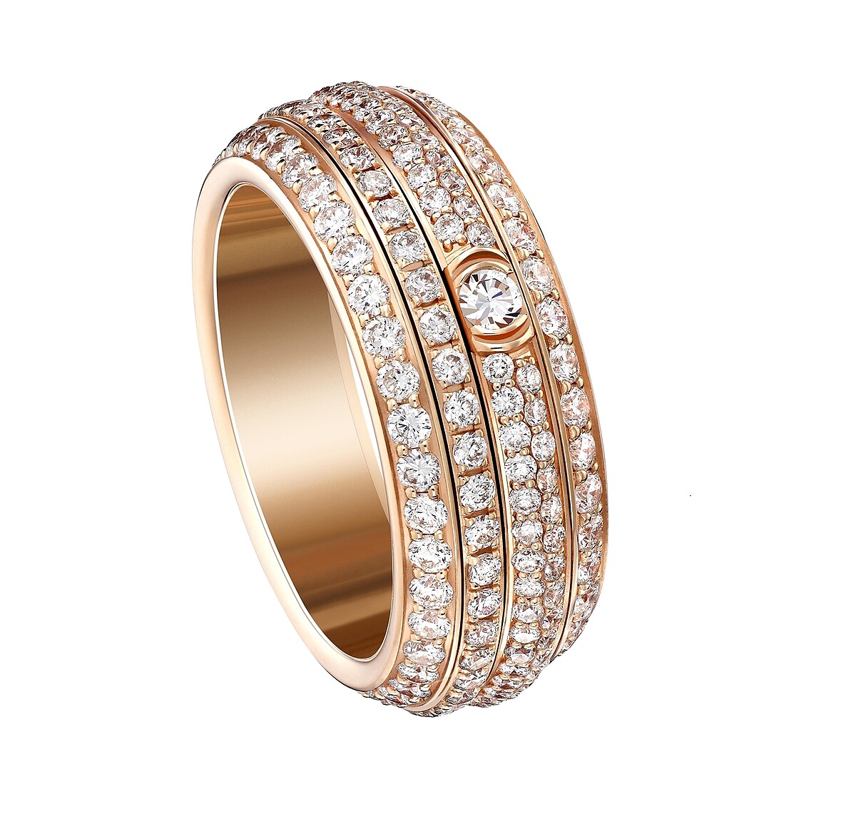 Piaget 伯爵 Possession系列戒指，18K玫瑰金鑲嵌鑽石，售價NT550,000起