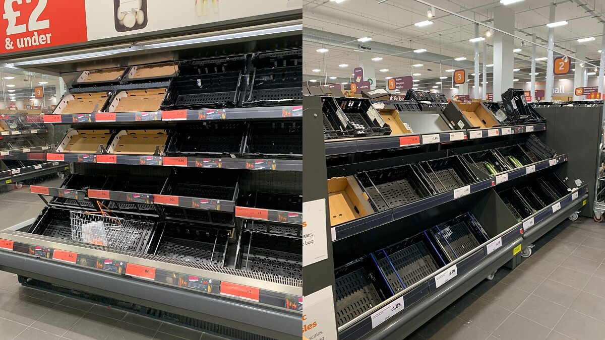 最誇張的時期連蔬果雞肉都出現掃貨來不及補貨的狀況。