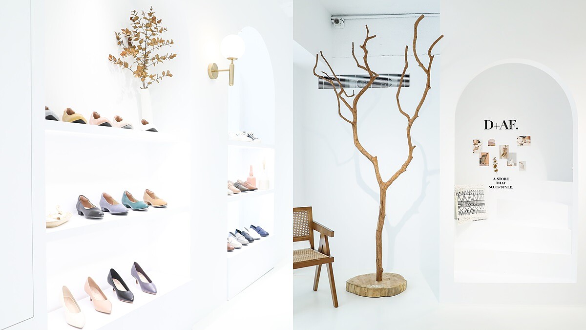 全台最美鞋店誕生！人氣女鞋D+AF開設首間專賣店，雪白空間、半圓形拱門…宛如韓系咖啡廳