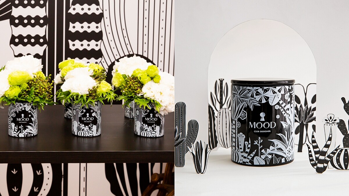 CLUB DESIGNER首度推出自有香氛，MOOD心旅程精油蠟燭黑白印花瓶身太美麗，還有神秘溫暖香味