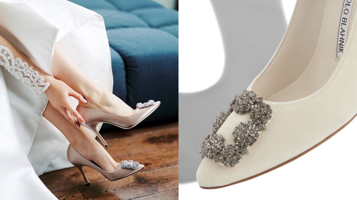 Manolo Blahnik 花鑽高跟鞋