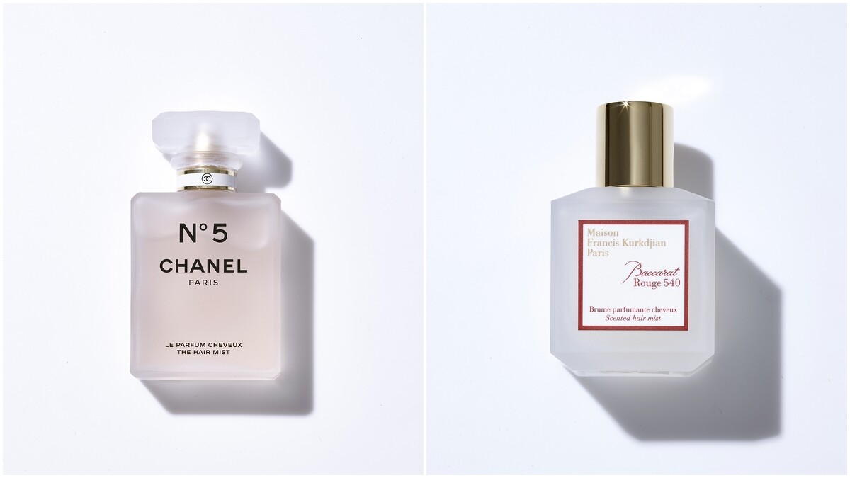 推薦產品: Maison Francis Kurkdjian 540水晶之燄髮香噴霧,NT 2,680。 香奈兒N°5隔離髮香霧,NT1,830。