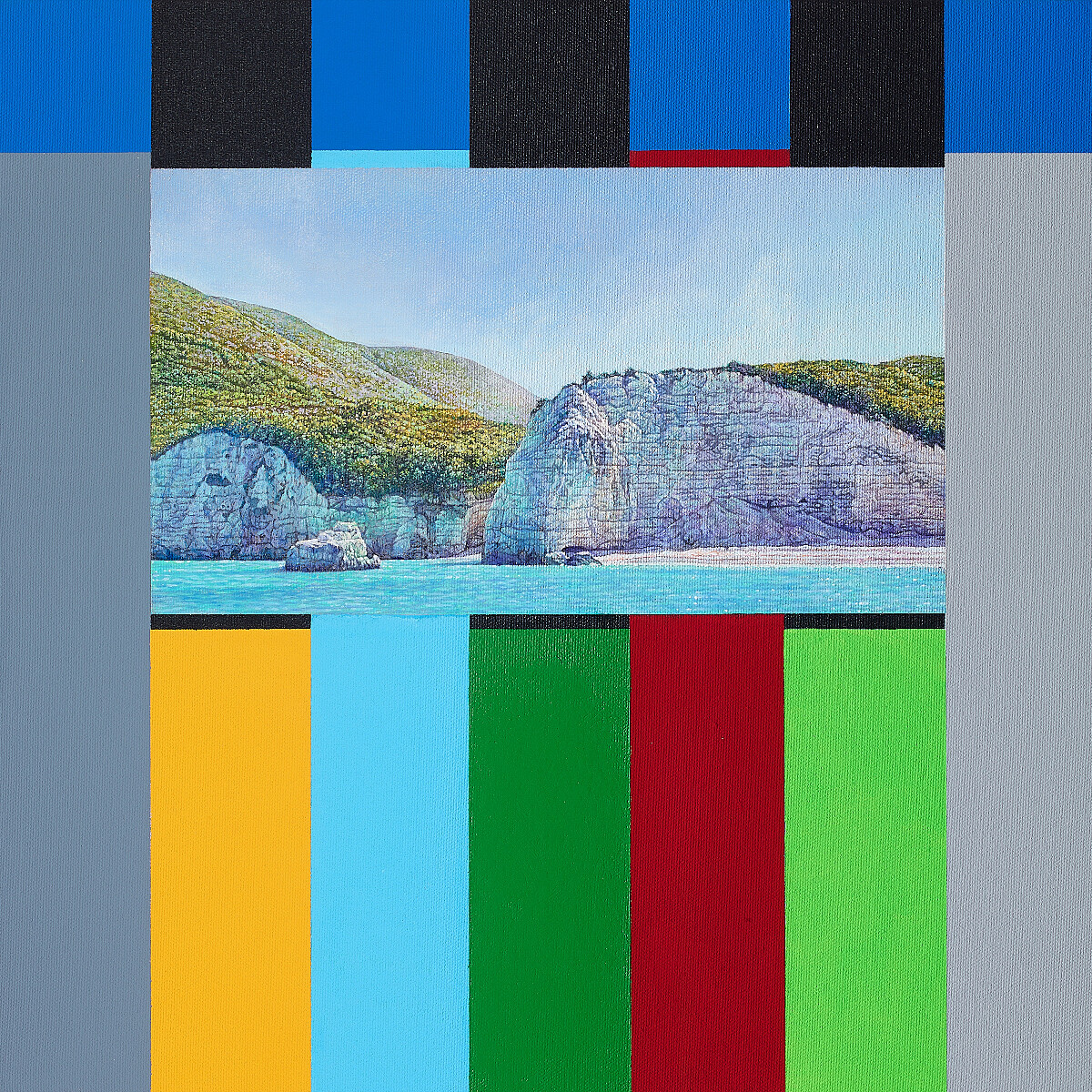 猪瀬直哉 Snap painting with color bar with the beach