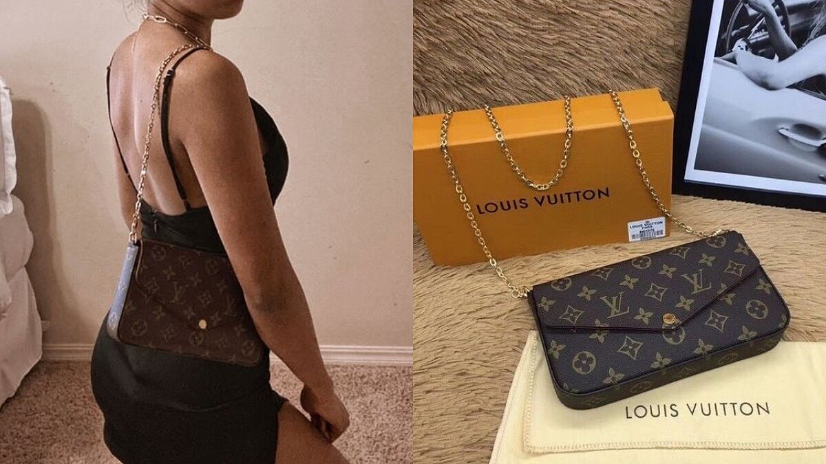 LV 老花肩背袋Pochette F&eacute;licie，NT37,900