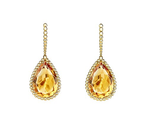 ​BOUCHERON Serpent Boheme系列黃水晶耳環。