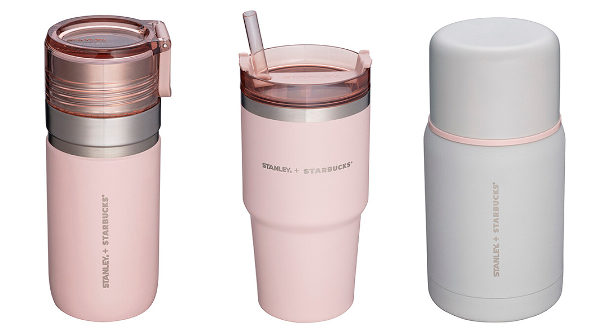 星巴克2021首波Stanley聯名杯來了！煙粉紅色、未來灰配色，6款質感聯名商品1/20開賣