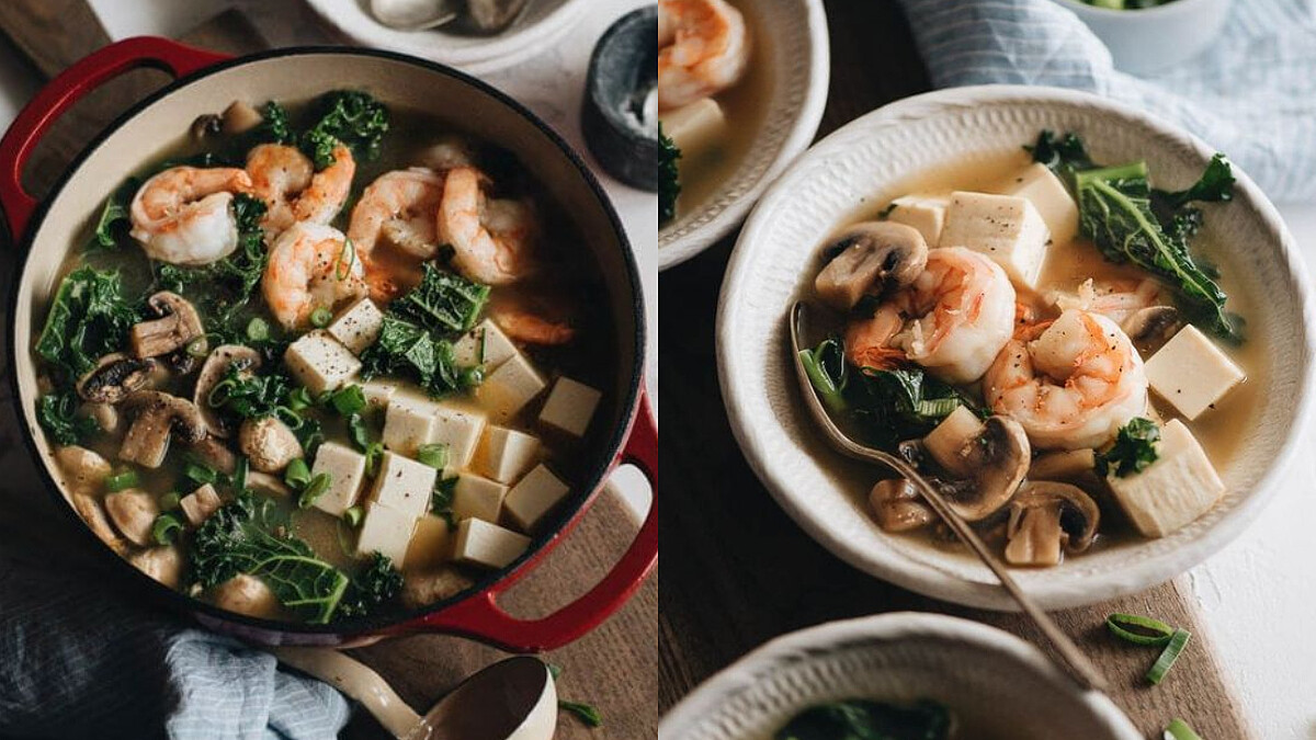 控制體重必喝！菇菇蝦仁豆腐蛋花湯食譜來了，可清腸刷脂還很有飽腹感！