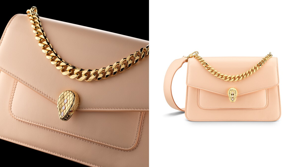 BVLGARI Serpenti Forever Maxi Chain小羊皮肩背包，NT108,800