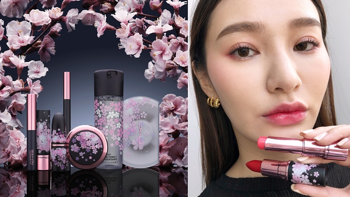 M.A.C 2021春夜櫻限量彩妝系列登場,神秘酷黑X浪漫玫瑰金包裝太美了,歷年櫻花系列一次看