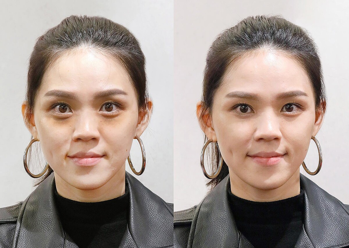 STEP1第一步妝前乳_使用對照_ 左(妝前)_右(妝後)