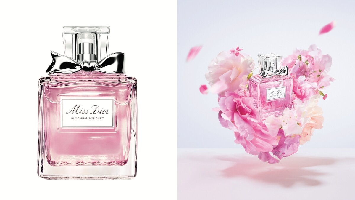 2014年3月1日台灣上市的Dior迪奧Miss Dior花漾迪奧淡香水Blooming Bouquet，瓶身上的蝴蝶結是銀色的。