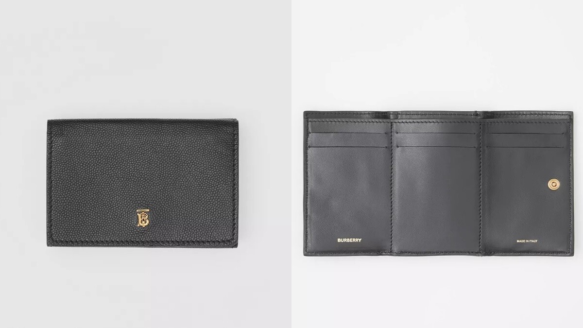 Burberry粒紋皮革折疊短夾，NT15,900