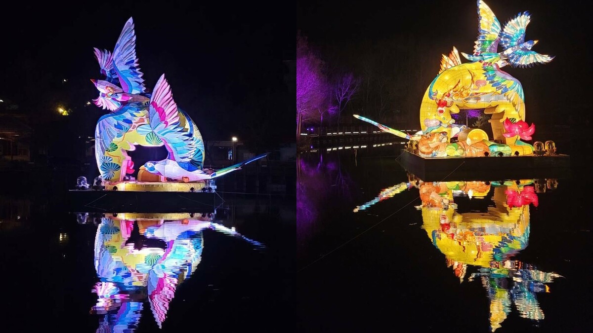 副燈「竹鵲松風迎春曦」