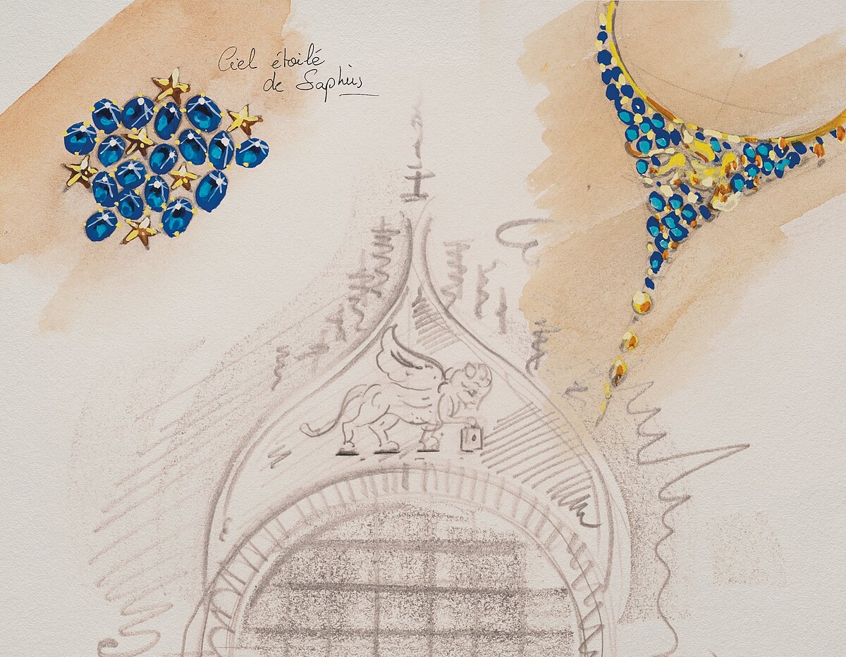 Chanel 珠寶創意工作室總監 Patrice Legu&eacute;reau 手繪稿