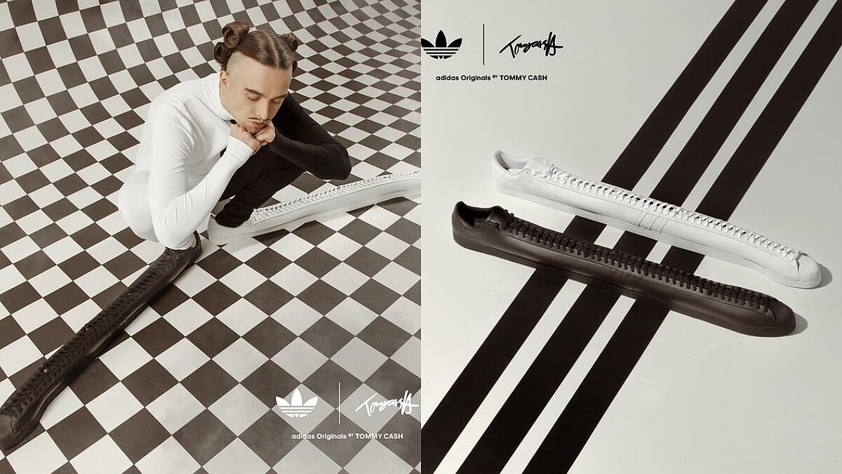 太幽默！Adidas與外國饒舌高手Tommy Cash合作推出超長Superstar鞋款