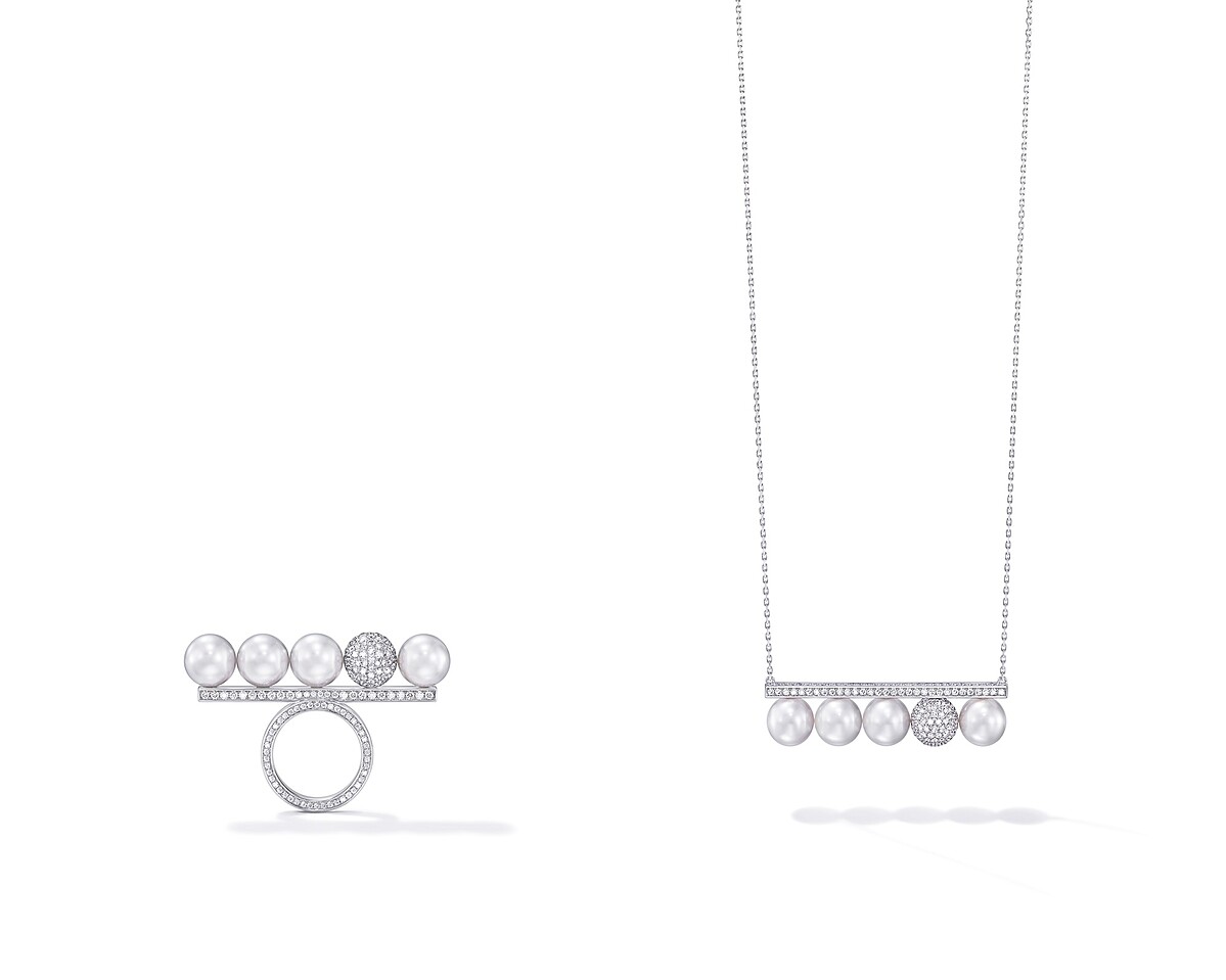 TAKAKI balance signature decade pearls & diamonds戒指、TAKAKI balance signature decade pearls & diamonds項鍊