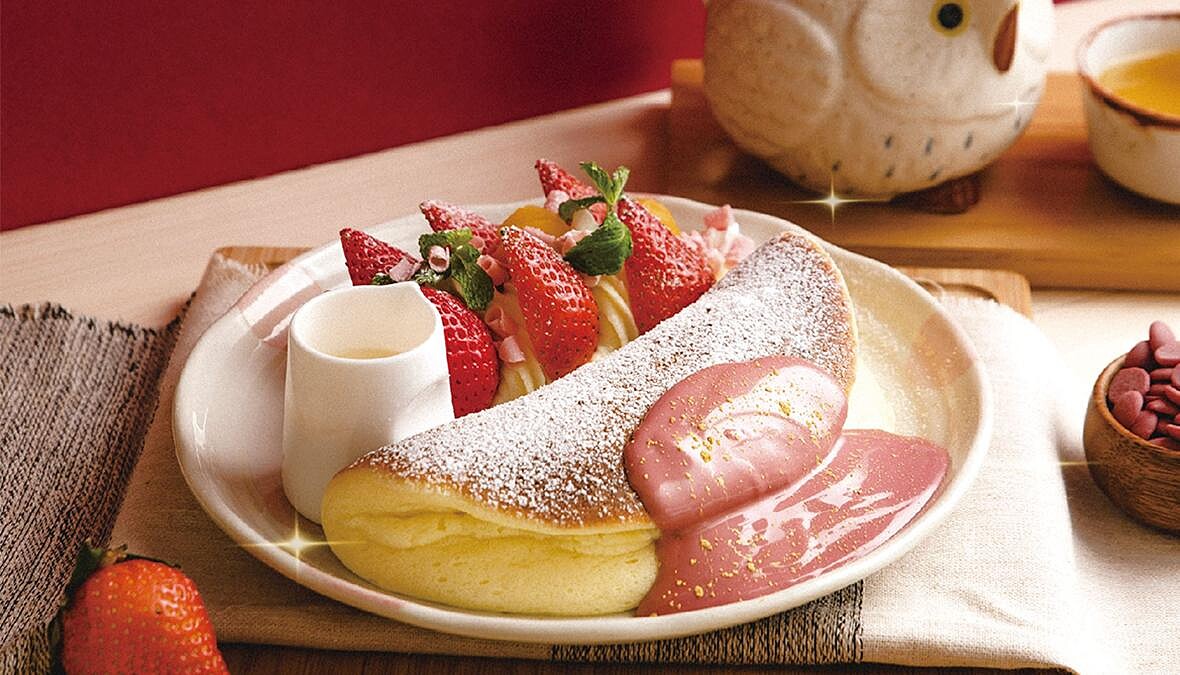 舒芙蕾控必吃!屋莎鬆餅Woosa「紅寶石櫻花鬆餅」超粉嫩登場,還有鹹食和風雜炊、安格斯牛排、鮭魚排餐一次吃