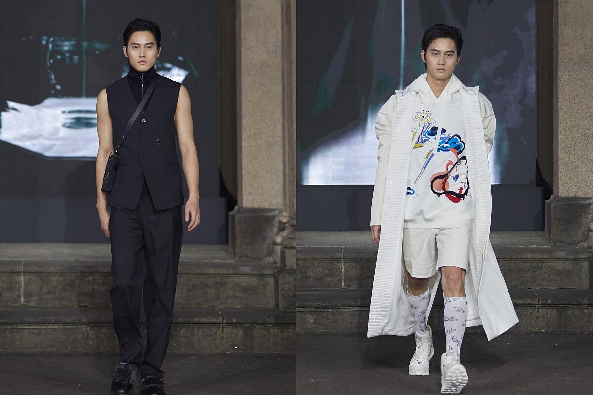 在 Shiatzy Chen 3/9的台北時裝秀上，新生代演員范少勳為本季展示了兩套男裝服飾。