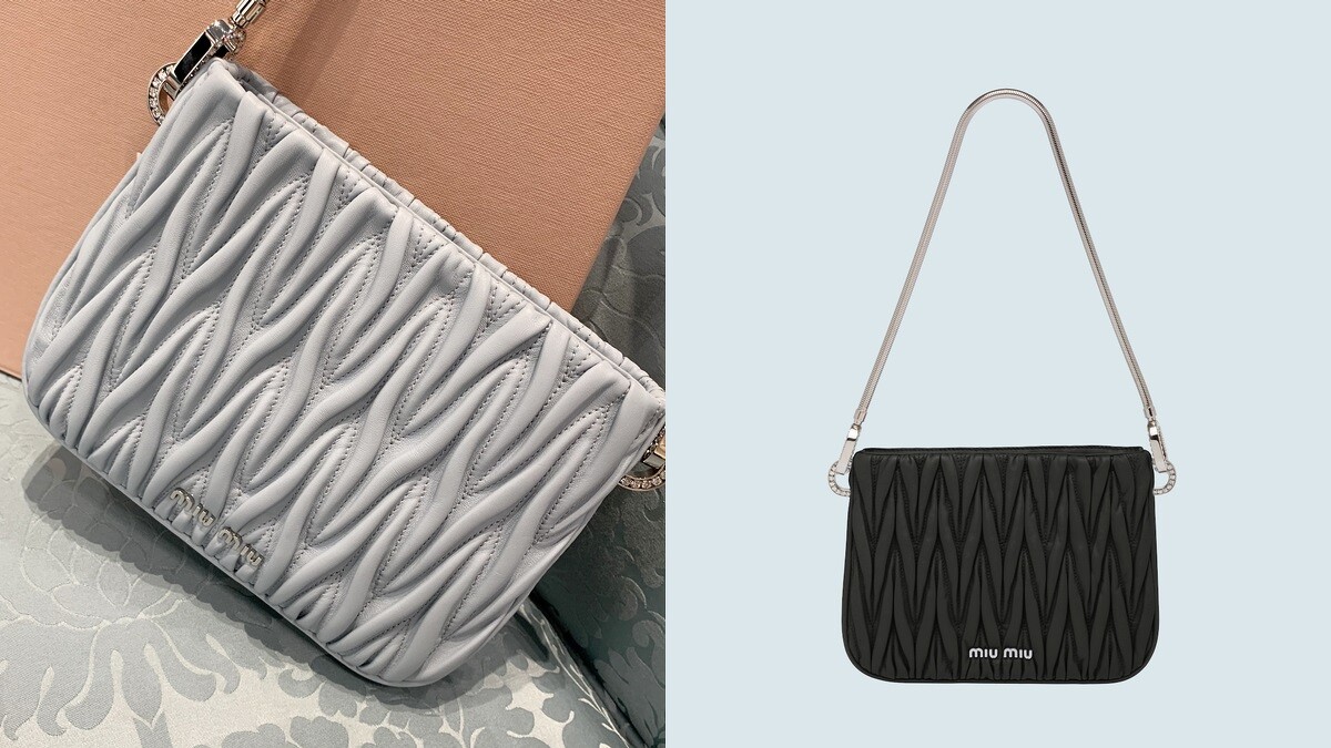 Miu Sassy皮革肩背包，NT61,000