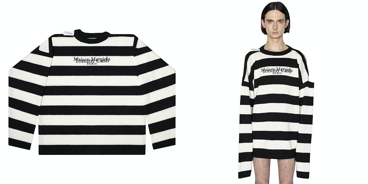 Tommy Cash X Masion Margiela黑白條紋毛衣，售價100歐元（約NT$3,387）