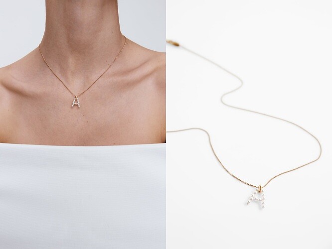 人造珍珠字母項鍊，售價NT$650