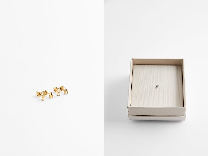 鍍金純銀／純銀吊飾耳環（單支），售價NT$650