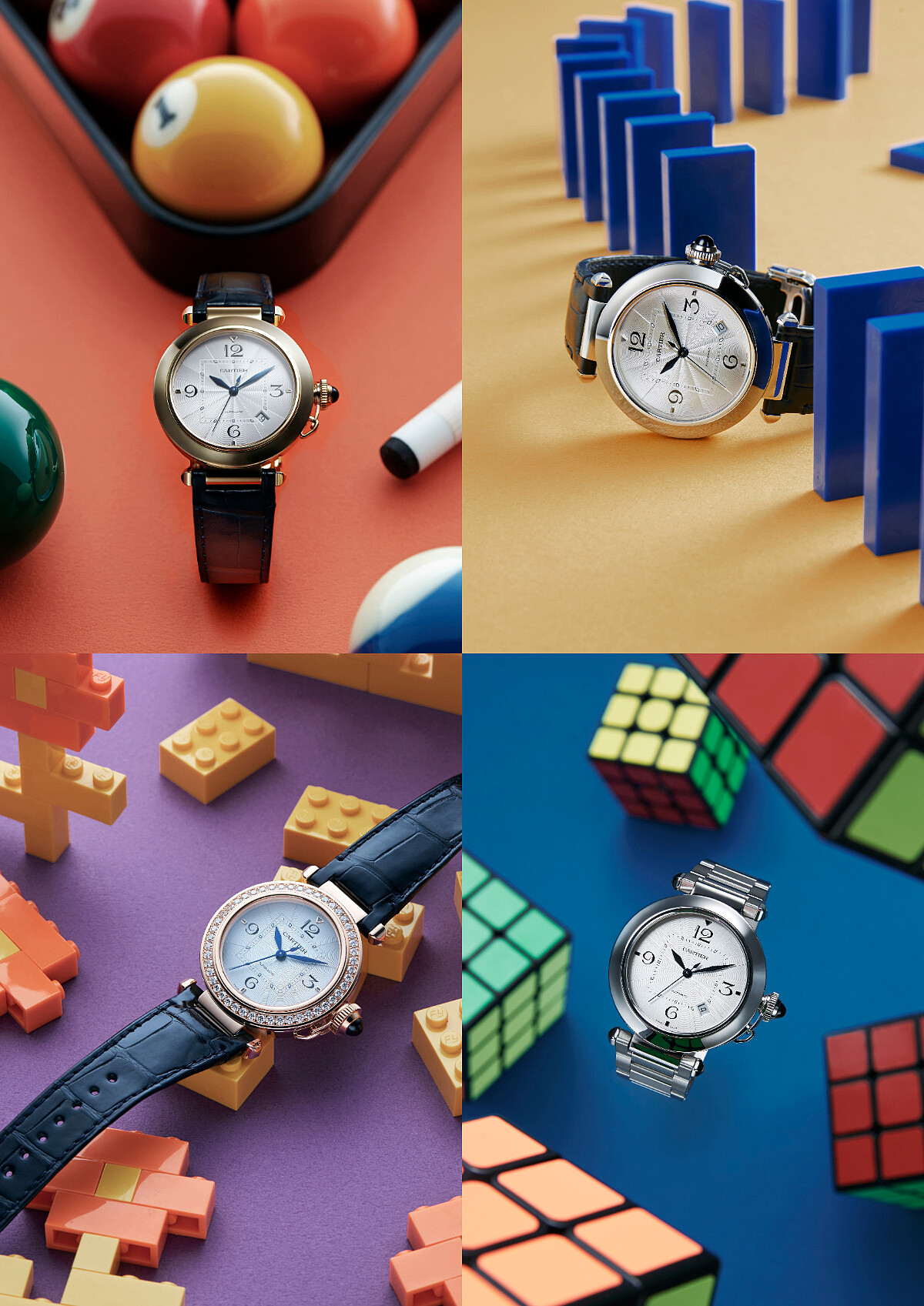 在快速變遷的年代中，Pasha de Cartier系列融入各式精緻設計細節的新元素，在傳統與創新之間碰撞出新火花，美地展現出經典腕錶在時代軌跡中不可或缺的代表地位。